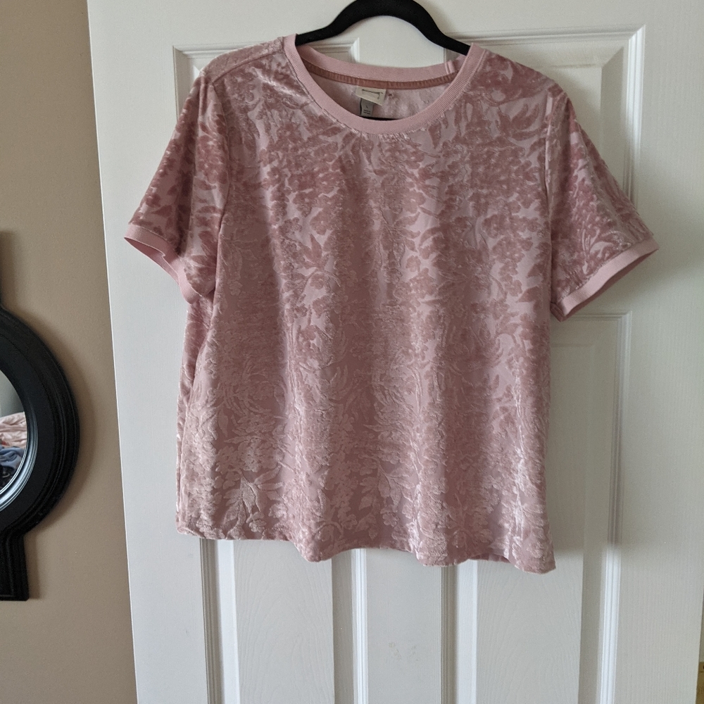 Pink Velvet T shirt Large